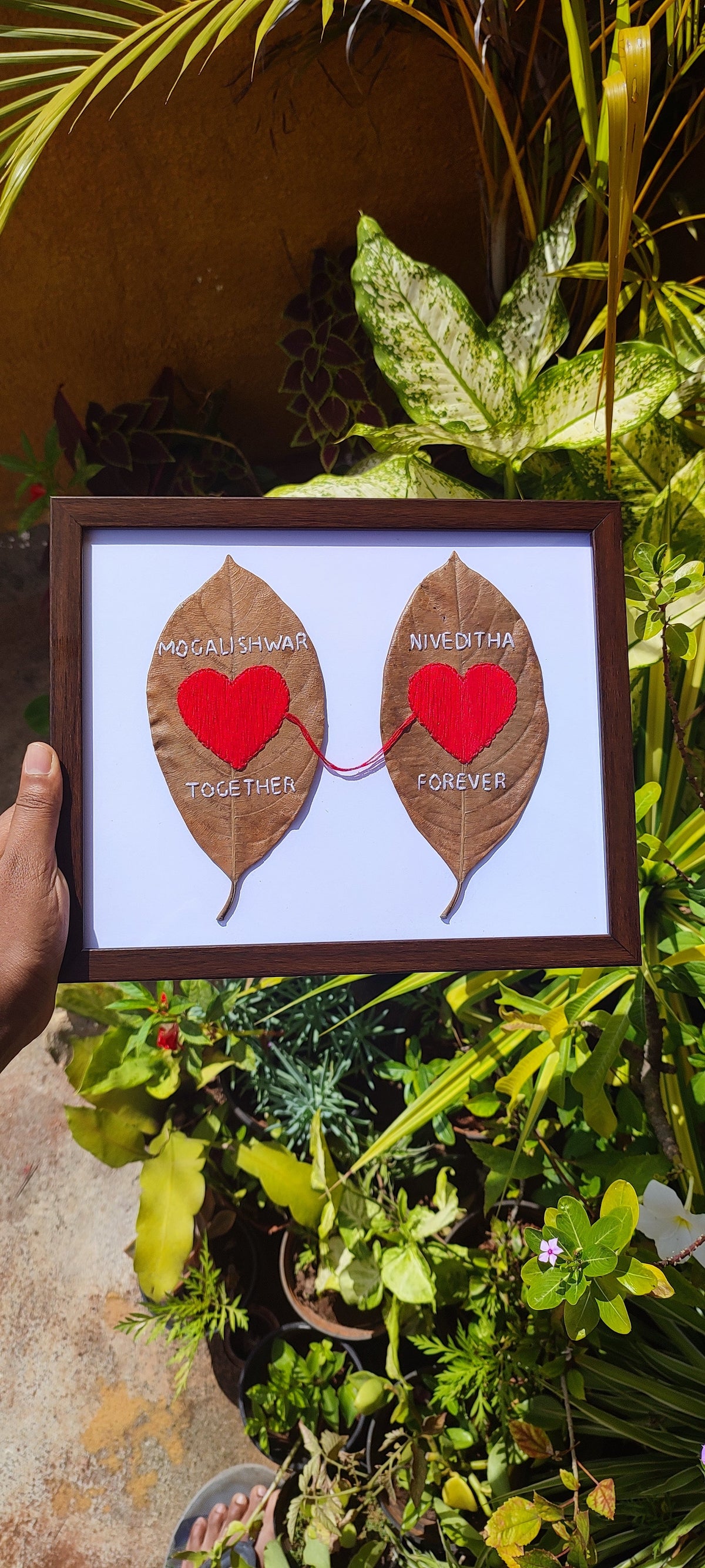 Connected by Love, United Forever | Personalized Leaf Art Frame