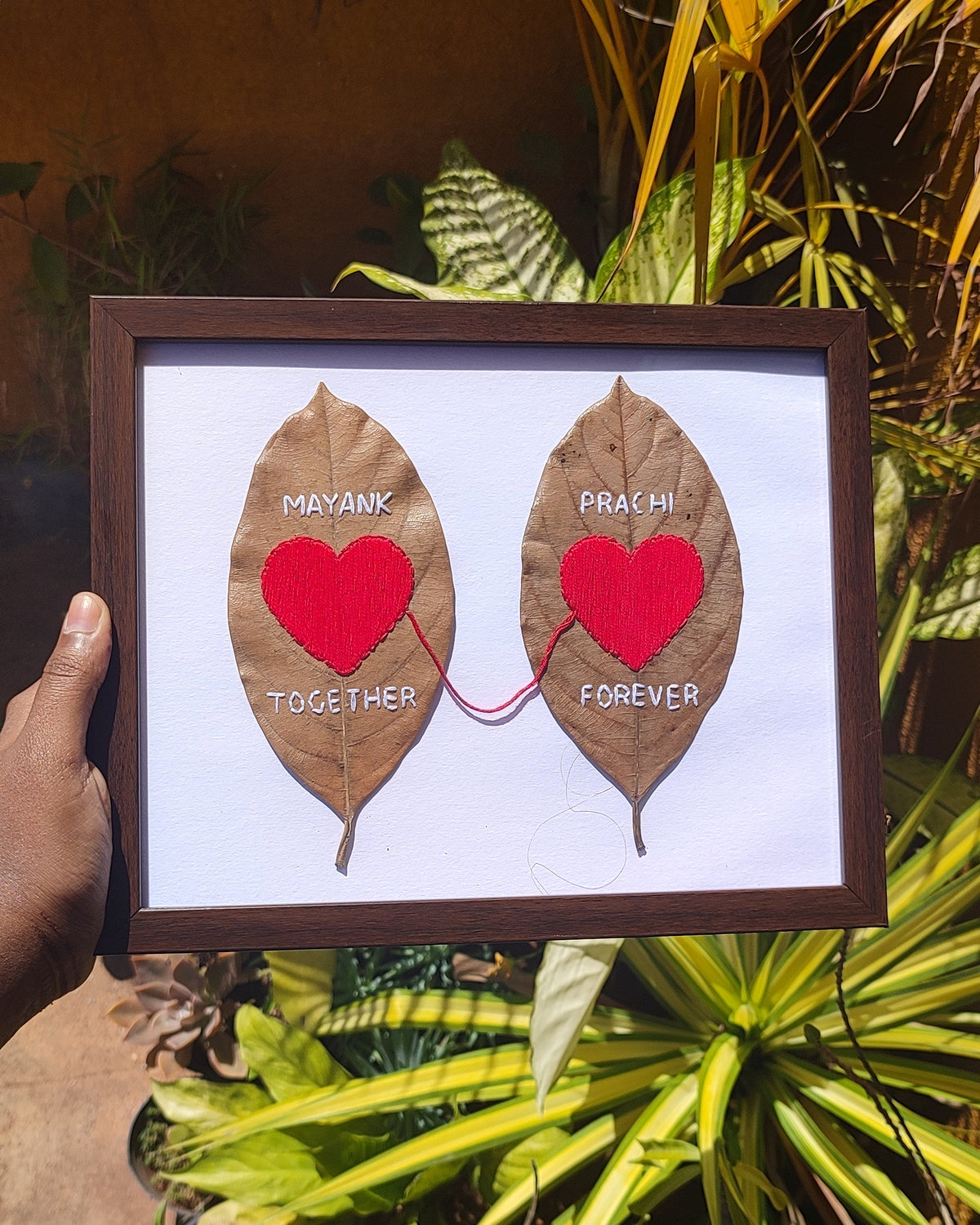 Connected by Love, United Forever | Personalized Leaf Art Frame