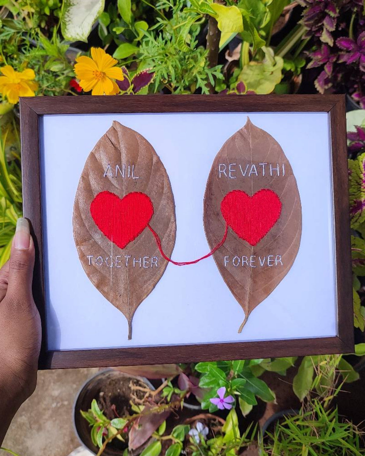 Connected by Love, United Forever | Personalized Leaf Art Frame