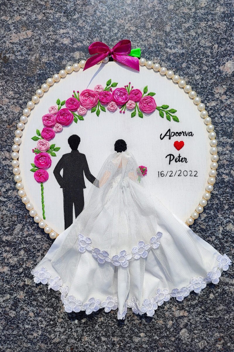 Wedded Bliss - Christian Wedding Hoop Art for Couples