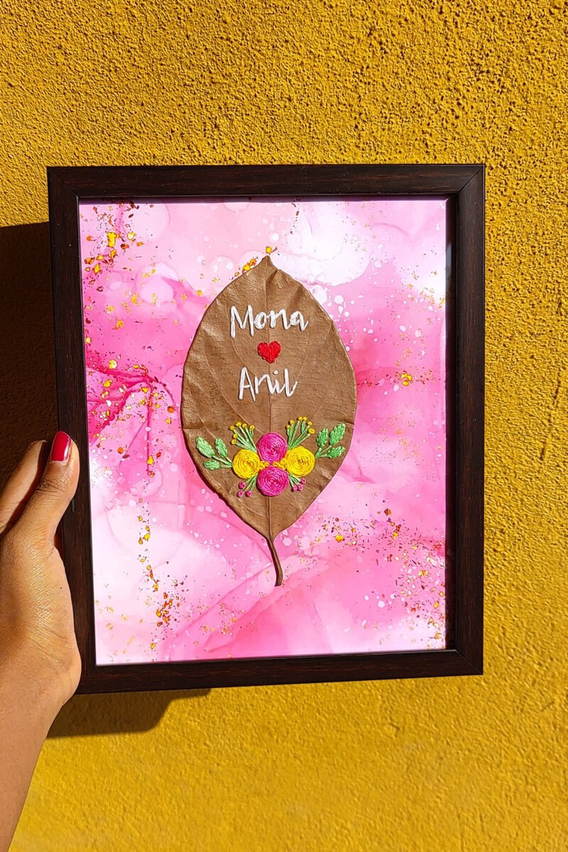Harmony of Two - Personalized Couple Names Leaf Art - Image 2