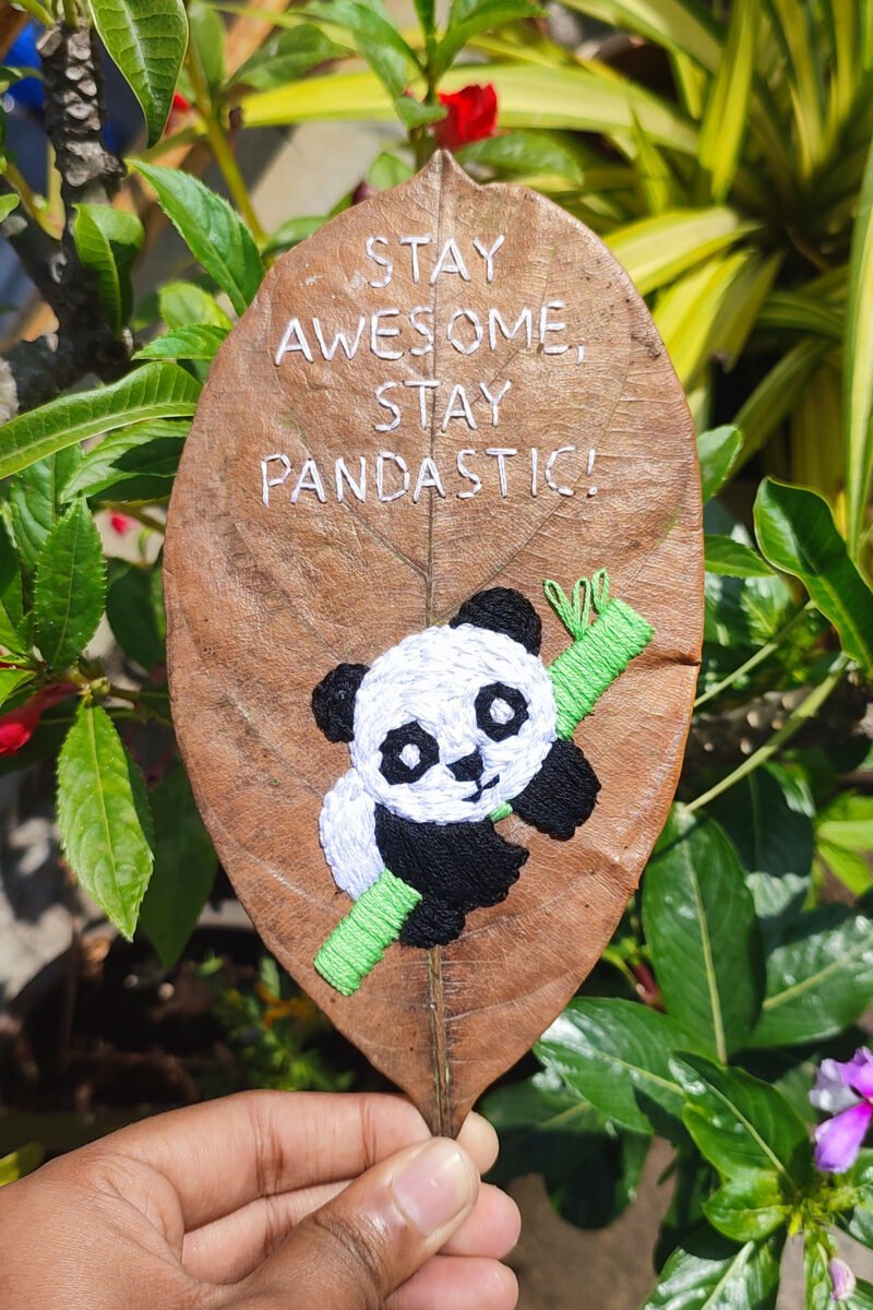 Nature's Panda - Leaf Art Gift - Image 2