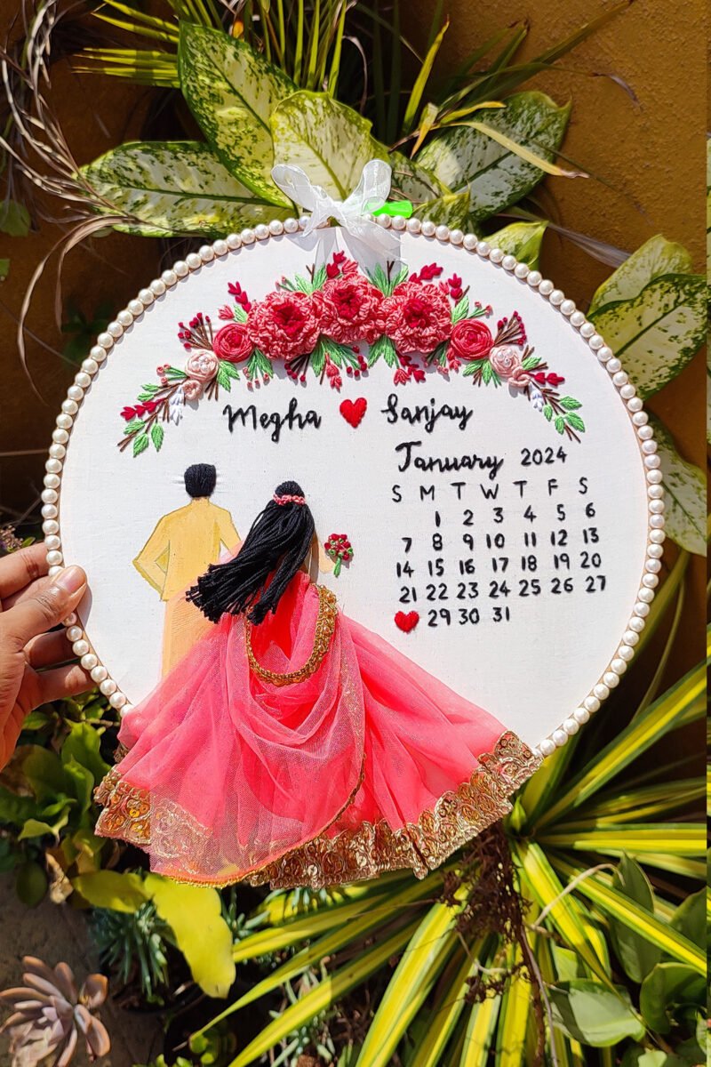 Floral Embroidery Hoop Art for Couples - Image 2