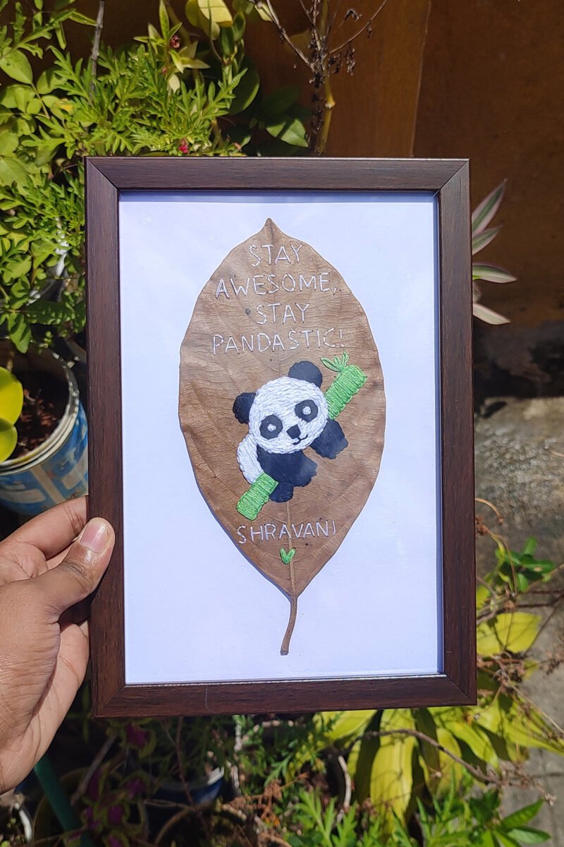 Nature's Panda - Leaf Art Gift - Image 3